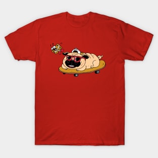 Skateboarding Pug T-Shirt